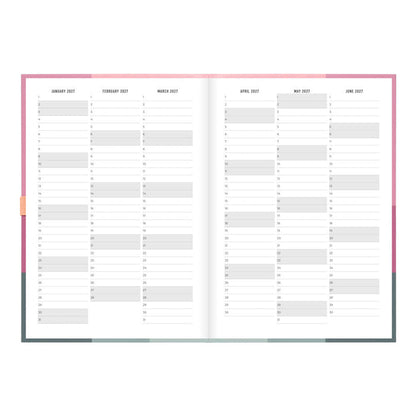 Letts A5 Weekly Planner, Gradient, 2027 Rose 27-082570#color_gradient-rose