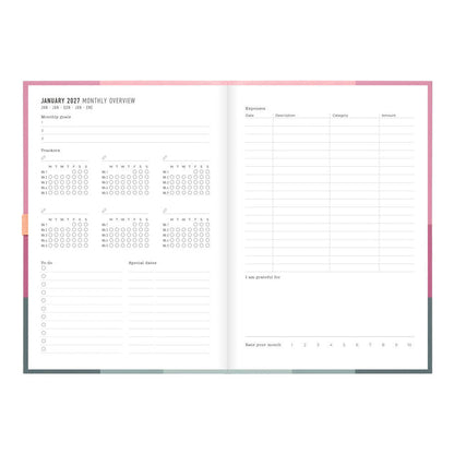 Letts A5 Weekly Planner, Gradient, 2027 Rose 27-082570#color_gradient-rose