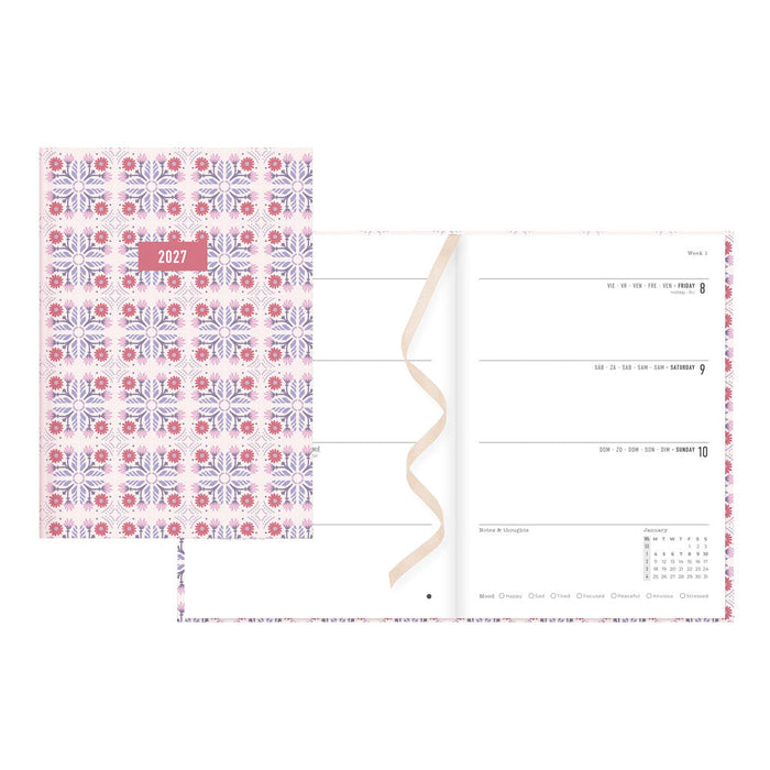Letts A5 Weekly Planner, Morocco, 2027 Pink 27-082494#color_morocco-pink