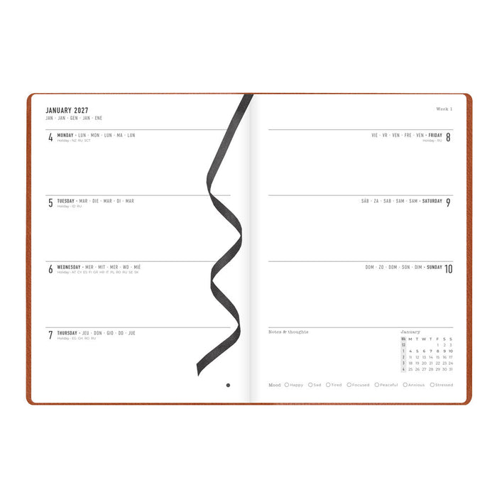 Letts A5 Weekly Planner, Oslo, 2027 Tan 27-082334#color_tan