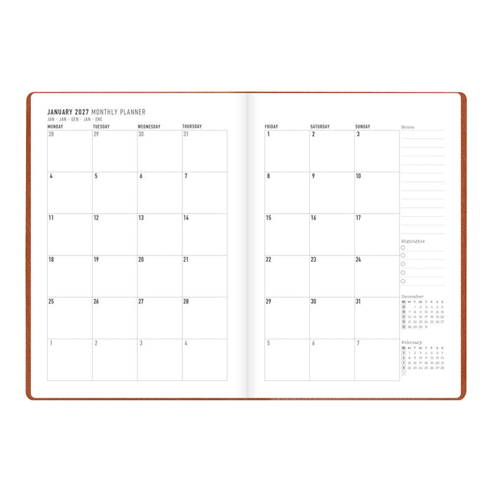 Letts A5 Weekly Planner, Oslo, 2027 Tan 27-082334#color_tan