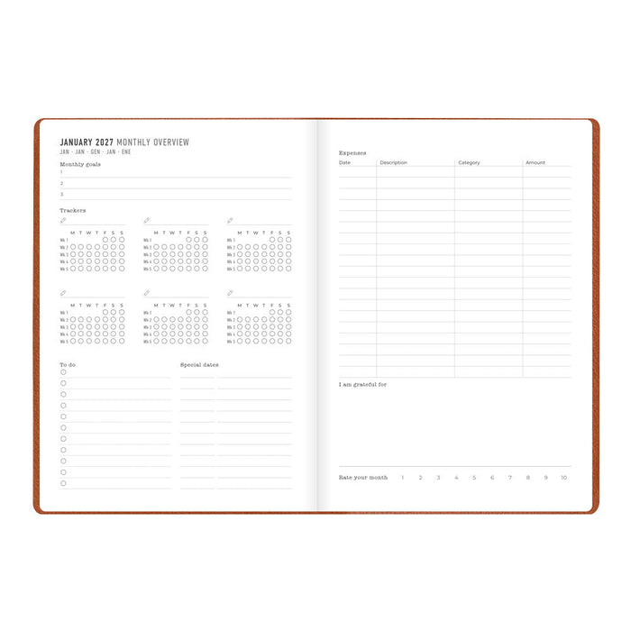 Letts A5 Weekly Planner, Oslo, 2027 Tan 27-082334#color_tan