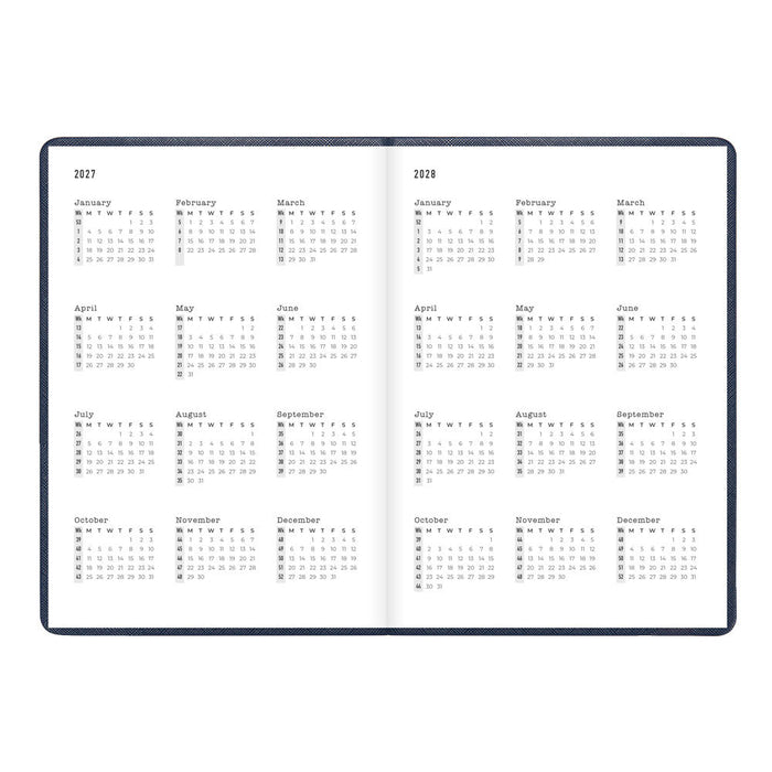 Letts A5 Weekly Planner, Serene, 2027 Midnight 27-082499#color_midnight