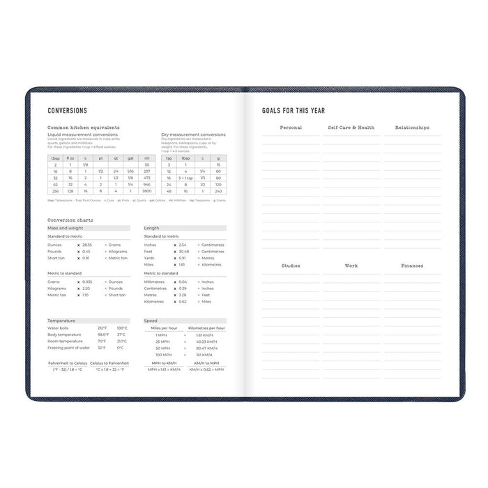 Letts A5 Weekly Planner, Serene, 2027 Midnight 27-082499#color_midnight