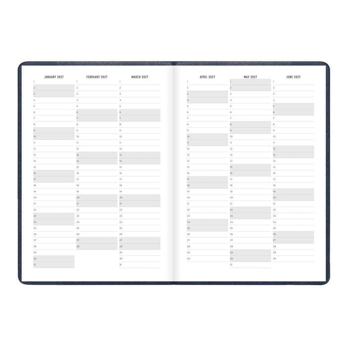Letts A5 Weekly Planner, Serene, 2027 Midnight 27-082499#color_midnight
