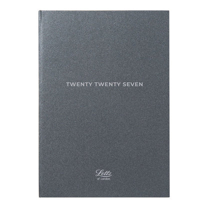 Letts A5 Weekly Planner, Titanium, 2027 Charcoal 27-082582#color_charcoal