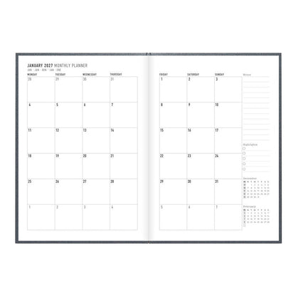 Letts A5 Weekly Planner, Titanium, 2027 Charcoal 27-082582#color_charcoal