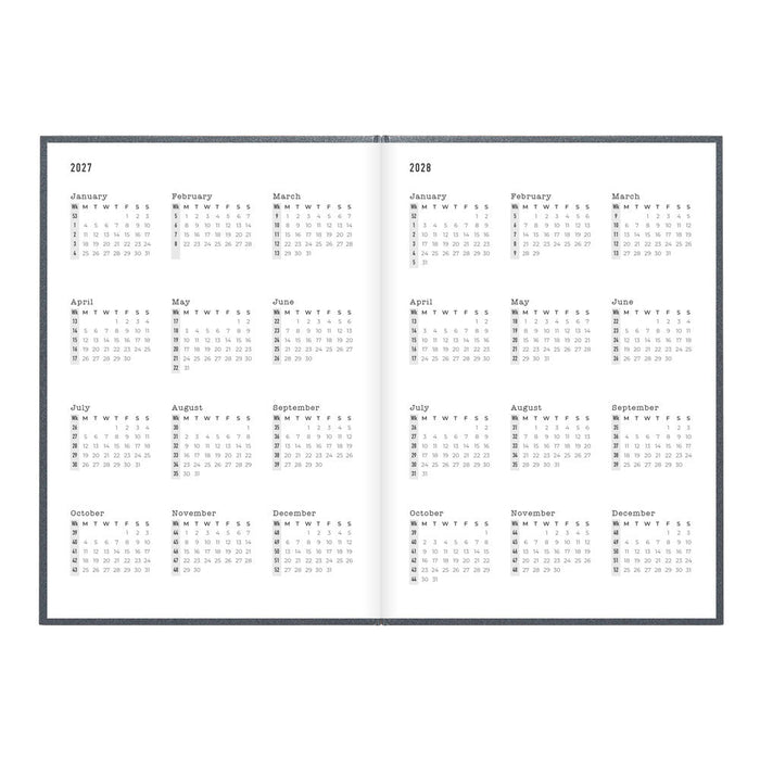 Letts A5 Weekly Planner, Titanium, 2027 Charcoal 27-082582#color_charcoal
