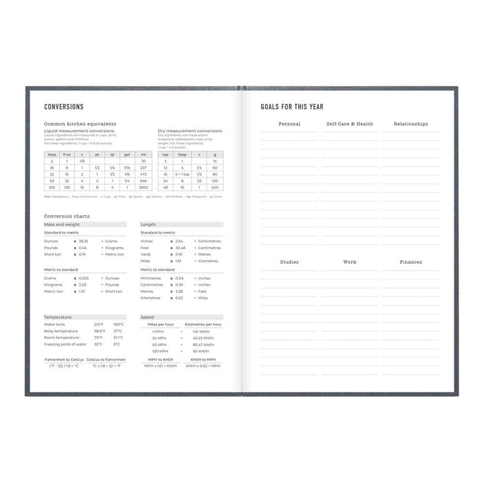 Letts A5 Weekly Planner, Titanium, 2027 Charcoal 27-082582#color_charcoal