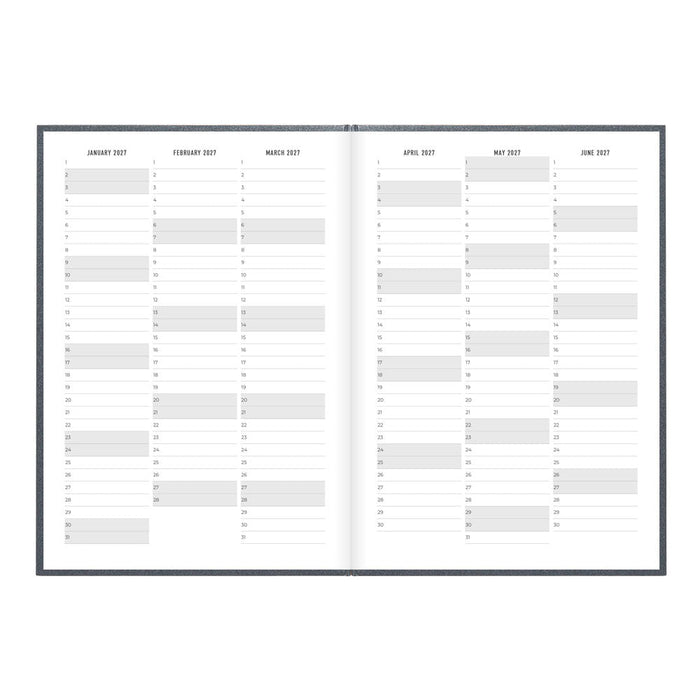 Letts A5 Weekly Planner, Titanium, 2027 Charcoal 27-082582#color_charcoal
