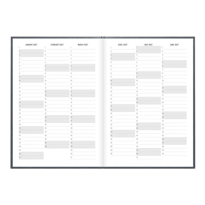 Letts A5 Weekly Planner, Titanium, 2027 Charcoal 27-082582#color_charcoal