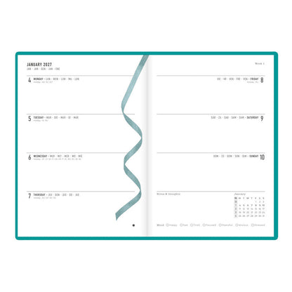 Letts A5 Weekly Planner, Woodland, 2027 Green 27-082161#color_woodland-green