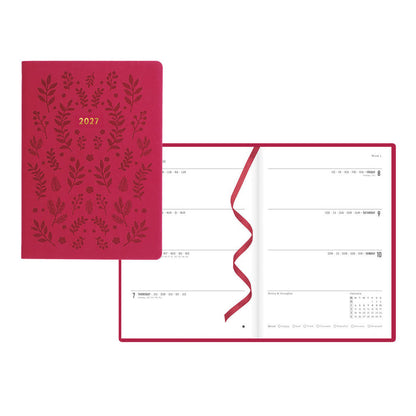 Letts A5 Weekly Planner, Woodland, 2027 Pink 27-082162#color_woodland-pink