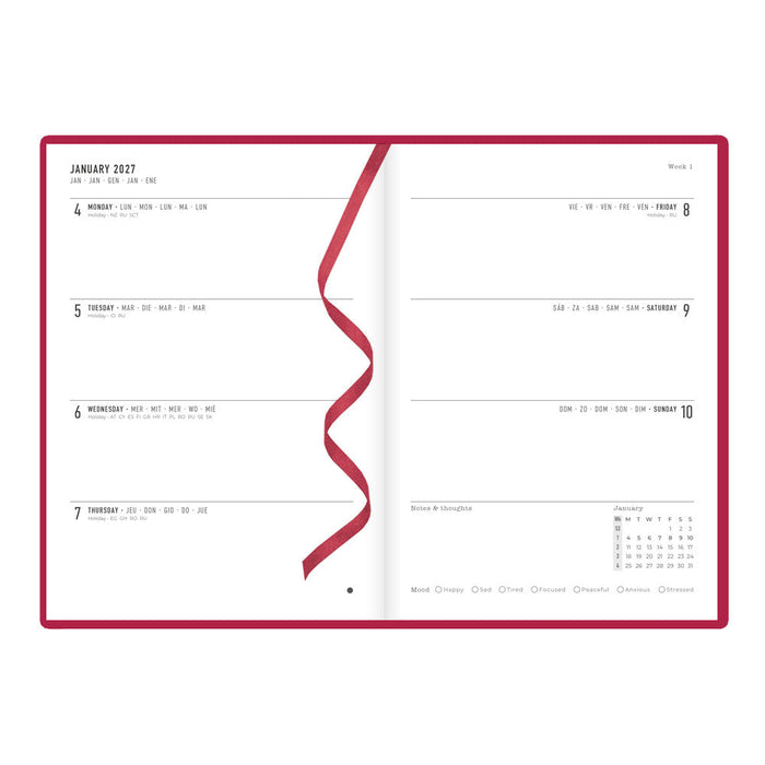 Letts A5 Weekly Planner, Woodland, 2027 Pink 27-082162#color_woodland-pink