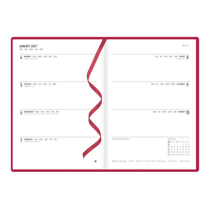 Letts A5 Weekly Planner, Woodland, 2027 Pink 27-082162#color_woodland-pink