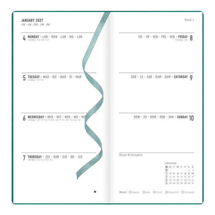 Letts Slim Weekly Planner, Woodland, 2027 Green 27-082545#color_woodland-green