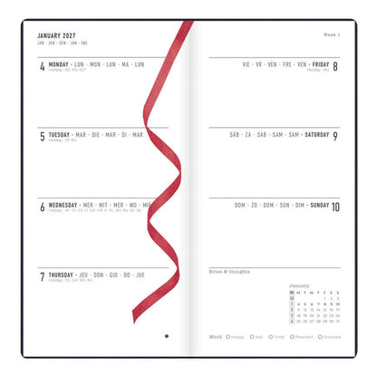 Letts Slim Weekly Planner, Woodland, 2027 Navy 27-082546#color_woodland-navy
