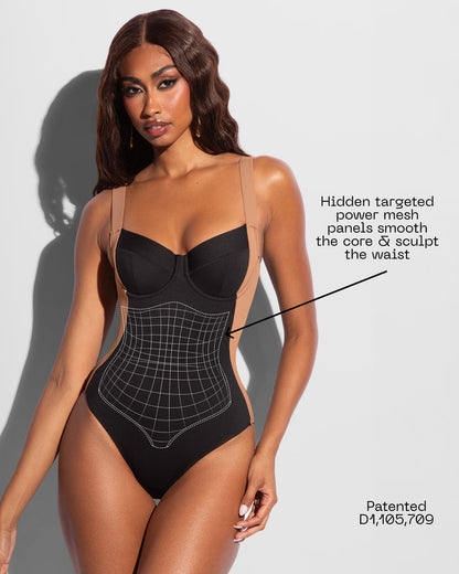 Detail graphic highlighting power mesh on Lifty - Contour Black/Tawny