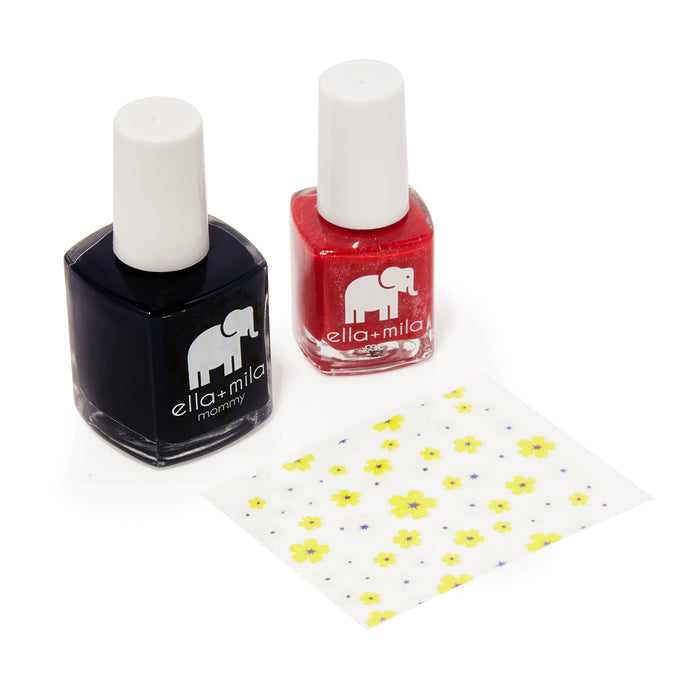 Mommy & Me Lights Out and No Place Like Home bottles with nail art stickers