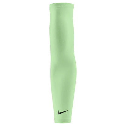 Nike Lightweight Sleeves 2.0 arm sleeves in vapor green and silver, designed for athletic support and comfort.