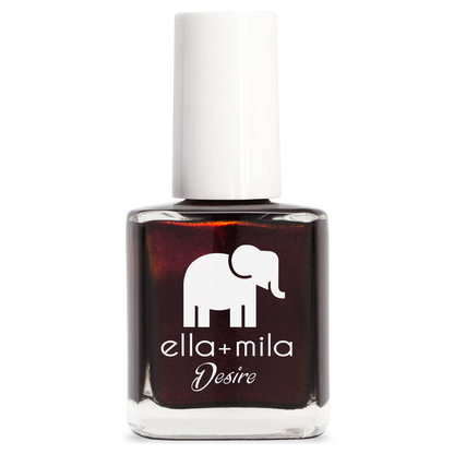 Lip Stain shimmery burgundy brown nail polish bottle – ella+mila