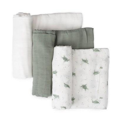 Little Bamboo Muslin Wrap 3pk - Turtle Bay