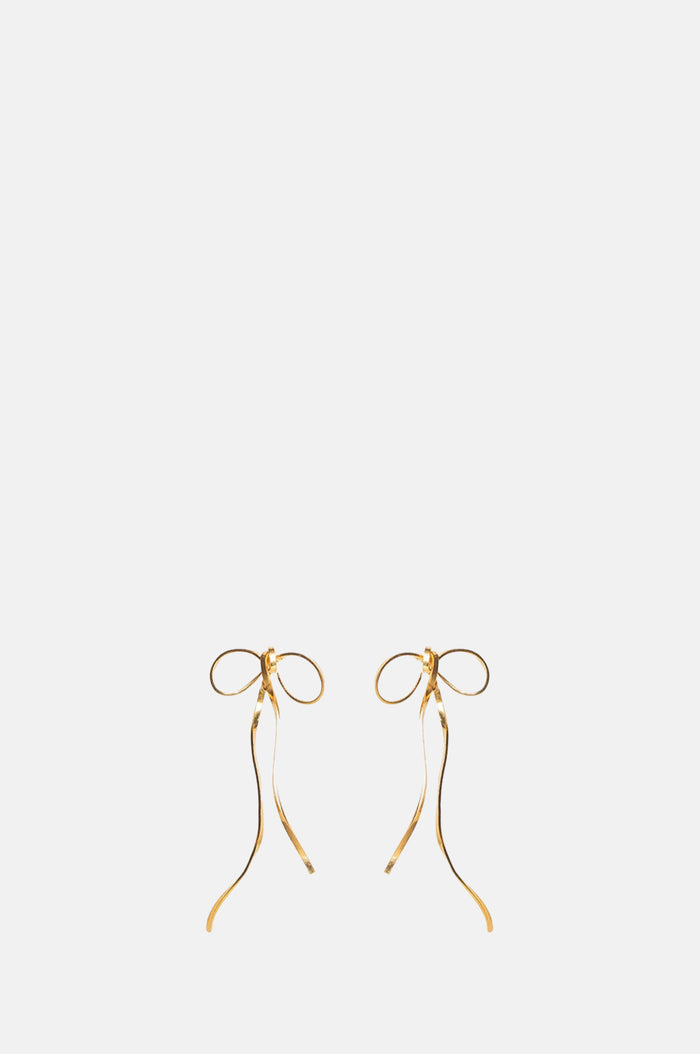 Beatriz Palacios Little Bow Gold Earrings.