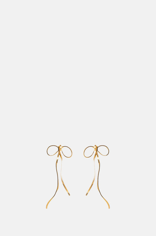 Beatriz Palacios Little Bow Gold Earrings.