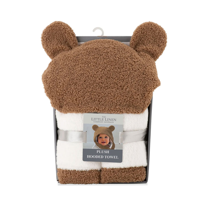 Little Linen Baby Plush Hooded Towel - Bushland Bear