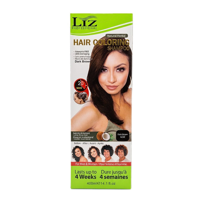 LIZ Hair Coloring Shampoo [Brown] 13.5oz