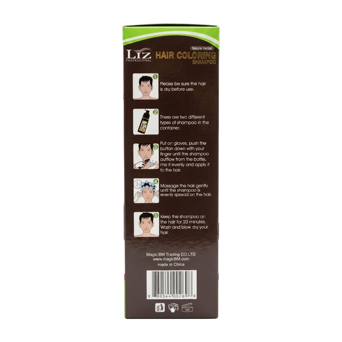 LIZ Hair Coloring Shampoo [Brown] 13.5oz