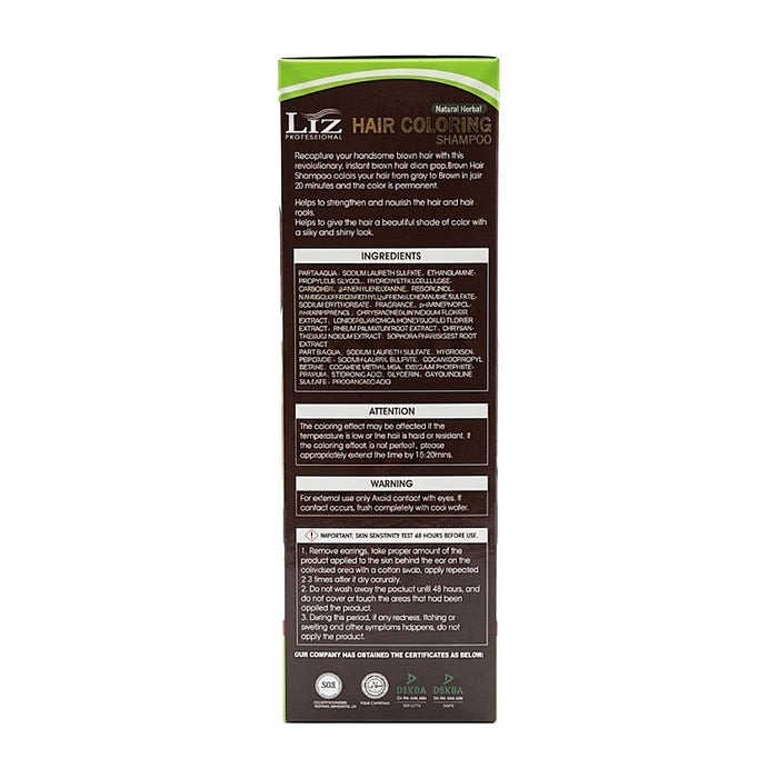 LIZ Hair Coloring Shampoo [Brown] 13.5oz