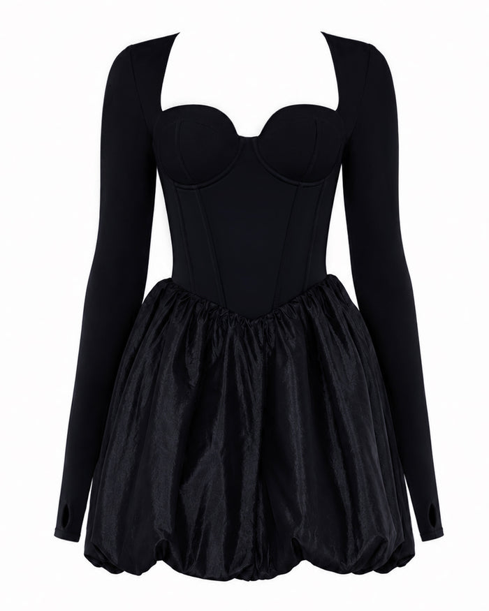 Outline image of Long Sleeve Princess Dress - Black