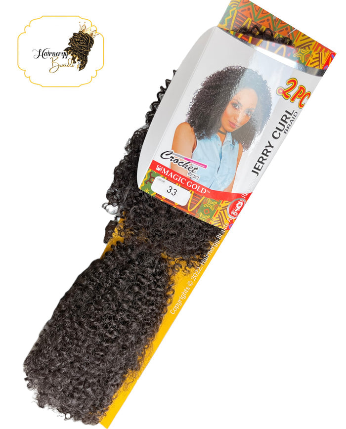 Magic Gold 2pcs Jerry Curl Crochet Braid 9''