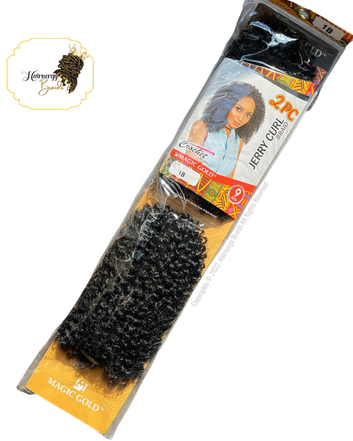 Magic Gold 2pcs Jerry Curl Crochet Braid 9''