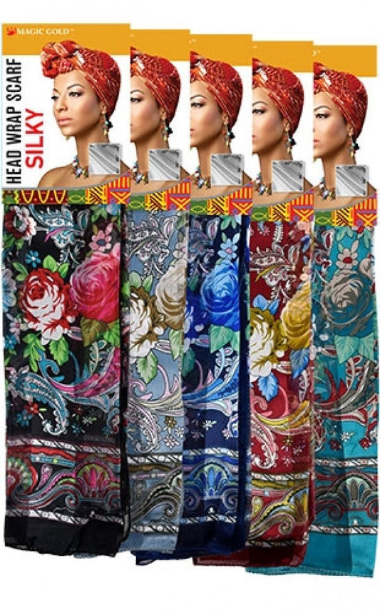 Magic Gold Head Wrap Scarf-Silky 1pc