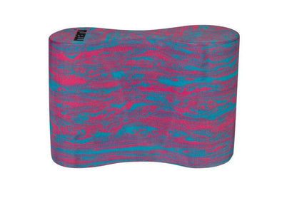Maru Adult pink and blue swirl pull buoy with textured yoga block surface