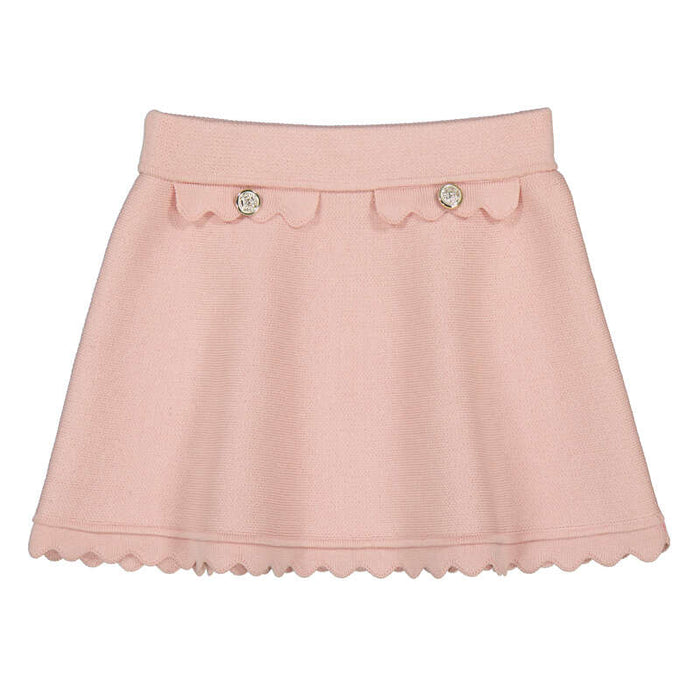 Mayoral Scalloped Knit Skirt-Pink