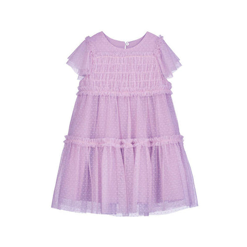 Mayoral Tulle Plumeti Dress-Lavender