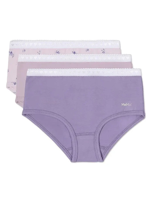MeMoi Lovely Lavender Floral Girls Panty-3 Pk.