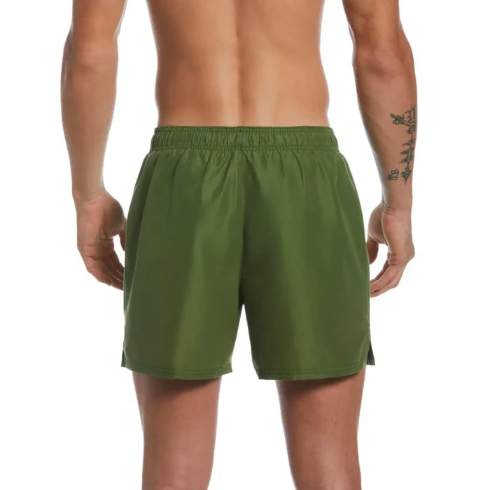 Nike men's 5" Volley swim shorts in Treeline print, featuring lightweight fabric and adjustable waistband for comfortable swimming.