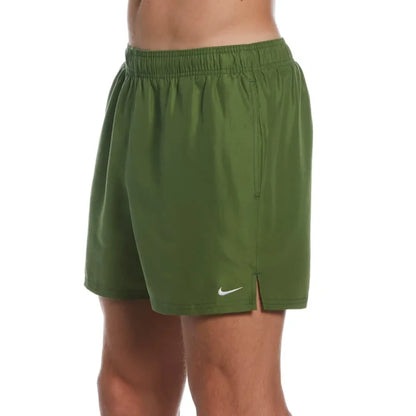 Nike men's 5-inch volley swim shorts in Treeline color, featuring lightweight fabric and an adjustable waistband for comfort.