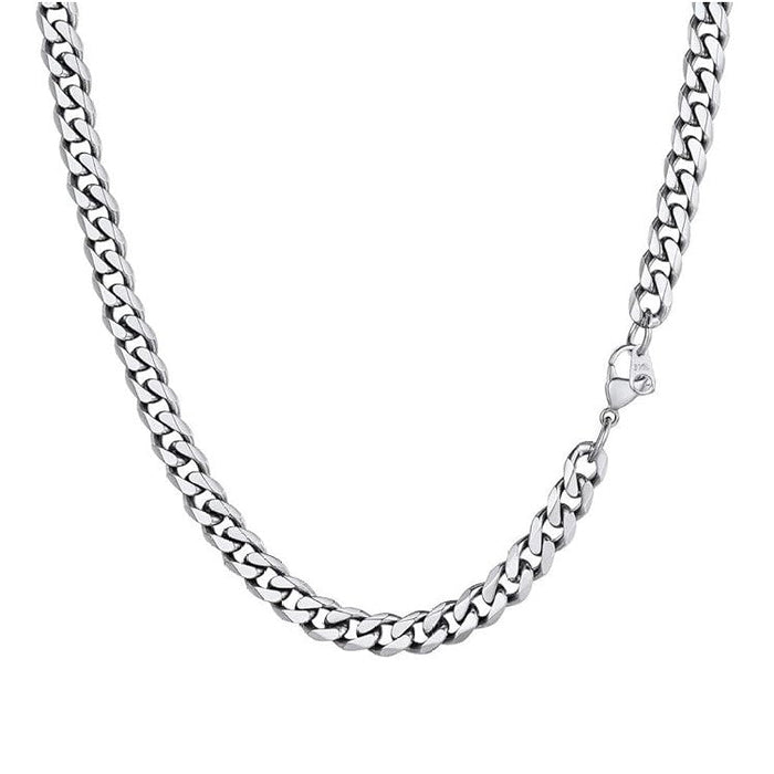Men’s 7mm Stainless Steel Cuban Curb Chain Necklace