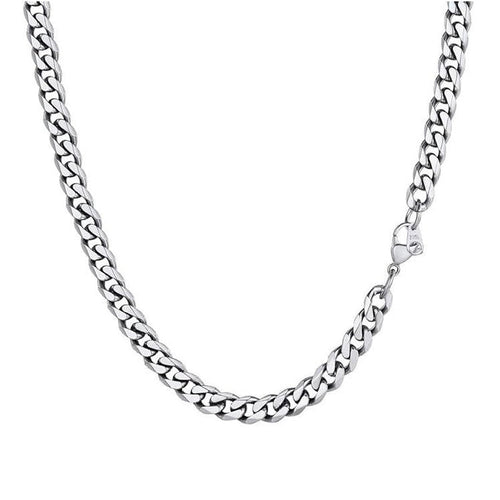 Men’s 7mm Stainless Steel Cuban Curb Chain Necklace