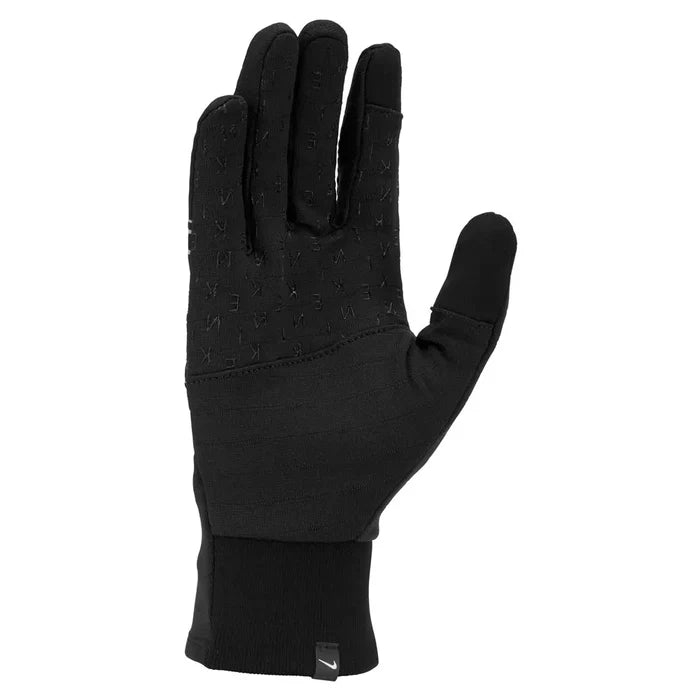 Black Nike Men’s Sphere 4.0 Running Gloves showing the textured fabric and Nike logo on the front.