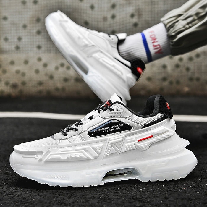 Men's & Women's Popcorn Platform Sneakers - Casual Low Top Mecha Style Shoes
