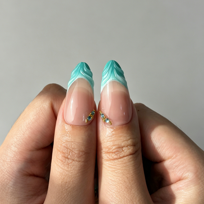 3D Flower Butterfly Pearl Diamond Reusable Salon Press On Nails