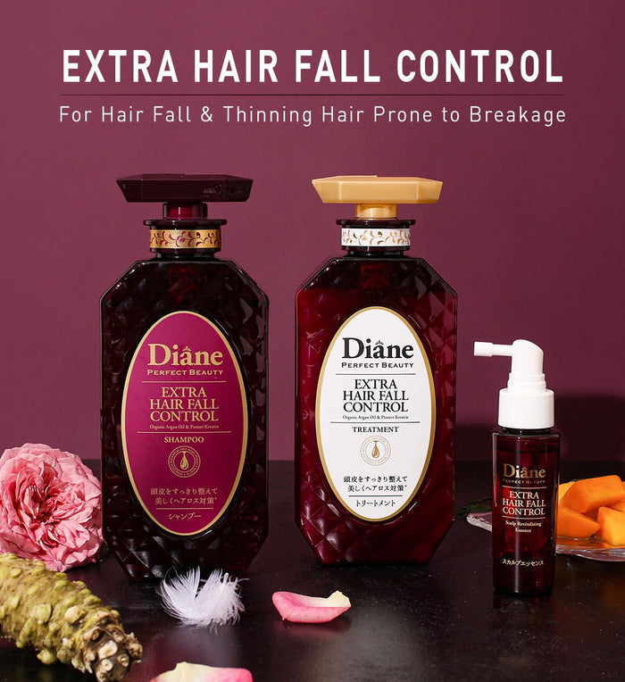 Moist Diane Perfect Beauty Extra Hair Fall Control Line 450ml خط التحكم في تساقط الشعر الإضافي من مويست ديان بيرفكت بيوتي - Princess Cosmetics Qatar