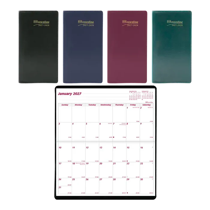 Monthly Two-Year Pocket Planner, Assorted Colors, 2027-2028 - English (CA24.AST-27)