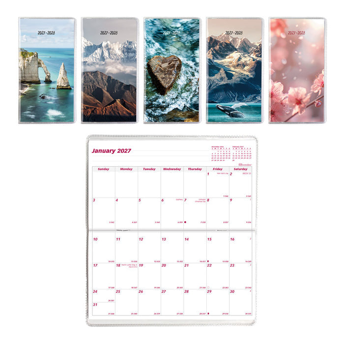 Monthly Two-Year Pocket Planner, Assorted Designs, 2027-2028 (CA424.ASX-27)